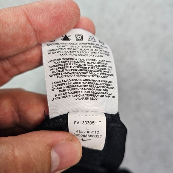 Nike Mens L Embroidered Swoosh Elastic Drawstring Pants Wide Loose Pocket Stripe - Picture 3 of 16